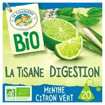 La Tisanière, Sachets tisane digestion menthe citron vert bio