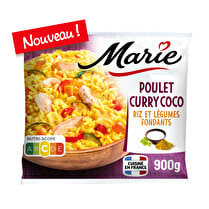 Marie, Poulet curry coco riz et légumes fondants