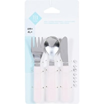 Tex baby, Set couvert bébé inox rose