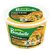 Bonduelle, Protein bowl lentilles corail pois chiches et curry houmous de carottes
