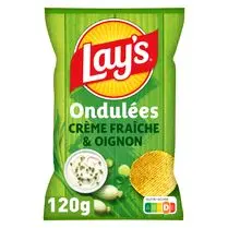 Lay's, Chips Ondulées crème fraiche et oignons