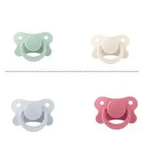 Tex baby, Sucettes silicone 6/18mois ronde rose x2