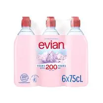 Evian, Eau bouchon sport 6 x 75cl