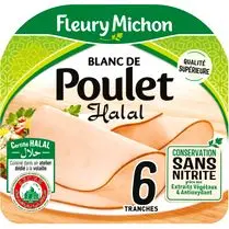 Fleury michon, Blanc de poulet 6 tranches Halal 180g