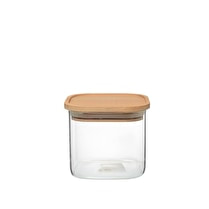 Carrefour, Boite en verre 0,6l + couvercle bambou
