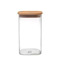 Carrefour, Boite en verre 1,3l + couvercle bambou