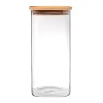 Carrefour, Boite en verre 1,7l + couvercle bambou