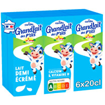 GRANDLAIT DES P'TITS, Lait demi-écrémé
