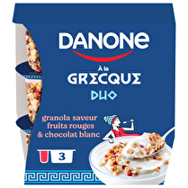 Danone, DANONE A LA GRECQUE MUESLI FRUITS ROUGES CHOCOLAT BLANC 3X100G