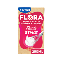 Flora, Alternative 100 % végétale à la crème fluide 31 %  MG  à la crème 31% 250ml