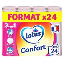 Lotus, Papier toilette rose 3 en 1 Confort x24