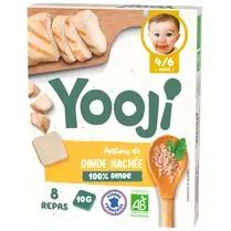 Yooji, Portions de dinde hachée bio 100% dinde