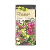 Carrefour, Terreau plante fleuries et géraniums uab 40 litres