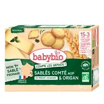 BABY BIO, Sablés Comté AOP & Origan 15 mois à 3 ans