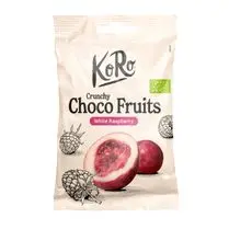 Koro, Framboises lyophilisées enrobées de chocolat blanc bio