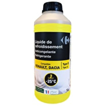 Carrefour, Liquide de refroidissement anti congélante réfrigérante type D -25 1l