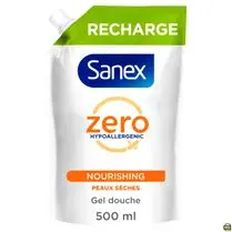Sanex, Gel douche hypo corps visage cheveux peaux sèches recharge