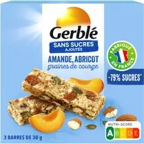 Gerblé, Barres amande, abricot et graines de courges