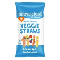 KIDDYLICIOUS, Biscuits Bébé saveur fromage Veggie Straws 9 mois et + x4