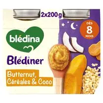 Blédina, Blédiner petits pots écrasé de Butternut, céréales & coco dès 8 mois x2
