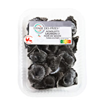 Votre charcutier propose, Agnolotti saumon et noir de seiche