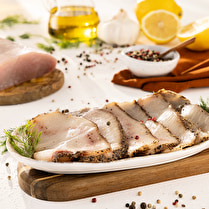Votre poissonnier propose, Filet d'espadon fumé aux 5 baies