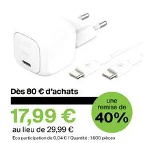 BELKIN, Chargeur secteur USB-C compact (30w)