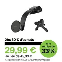 BELKIN, Chargeur de voiture magnétique pour grille d aération et tableau de bord 15w