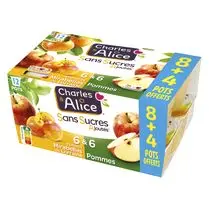 Charles & Alice, Compote sans sucres ajoutés Pomme mirabelle