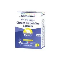 Juvamine, Comprimés citrate de bétaïne et calcium, bien-être digestif et intestinal