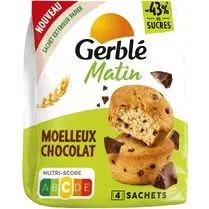 Gerblé, moelleux matin pépites de chocolat