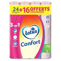 Lotus, Papier toilette Confort rose  24 + 16 offerts