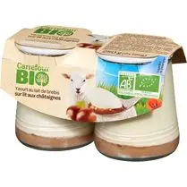 Carrefour, Yaourt au lait de brebis sur lit de châtaignes x2 Bio