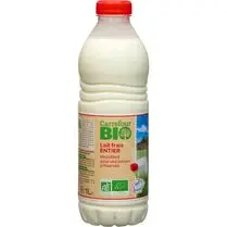 Carrefour, Lait frais entier bouteille Bio