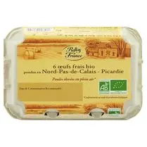 Reflets de France, Oeufs frais pondus en Hauts-de-France x6 Bio
