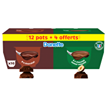Danette, Crème dessert Panachés chocolat & noisette - 12 x 115 g + 4 offerts