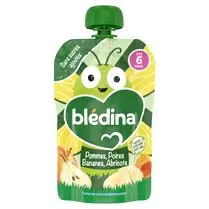Blédina, Gourde pommes, poires bananes, abricots sans sucres ajoutés