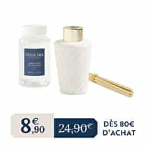 VENDOME, Diffuseur de parfum ambre boisé 100ml & sa recharge 100ml & 8 bâtonnets