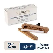 VENDOME, Recharge diffuseur de voiture fleur de cerisier x8