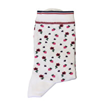 La Frenchie, MINI CHAUSSETTE SEMIS FLEURS ET FRAISES BLANC BALMA 36/41