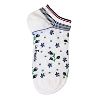 La Frenchie, MINI SOCQUETTE FLEURS ET POIS BLANC HARNES 36/41