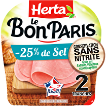 HERTA SA, Le Bon Paris -25 % de sel conservation sans nitrite 2 tranches