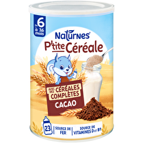 Naturnes, Ptite Céréale avec des céréales complètes cacao de 6 à 36 mois