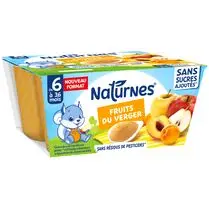 Naturnes, Fruits du verger sans sucres ajoutés de 6 à 36 mois