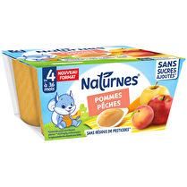 Naturnes, Pommes pêches sans sucres ajoutés de 4 à 36 mois