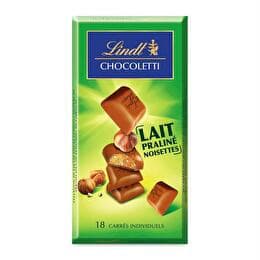 CHOCOLETTI LINDT Chocolat au lait praliné noisettes