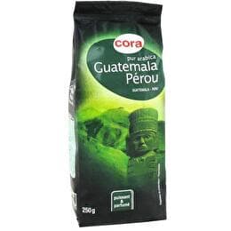 CORA Café moulu pur arabica Guatemala Pérou