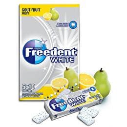 FREEDENT White - Chewing gum poire citron 5 x 10 dragées