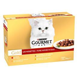 GOURMET Repas pour chat Gold Les noisettes 4 Variétés