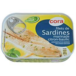 CORA Filets de sardines citron basilic